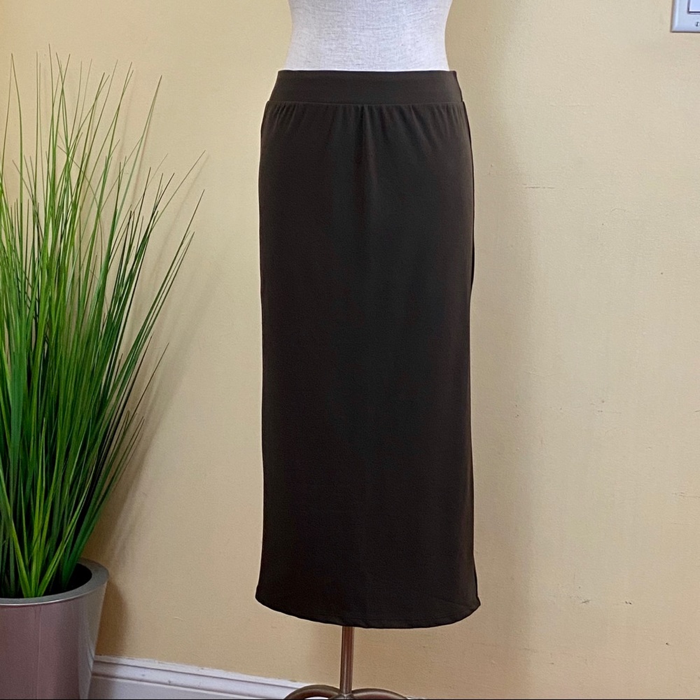 MICHAEL KORS Women’s Dark Olive Midi Skirt Sz Med